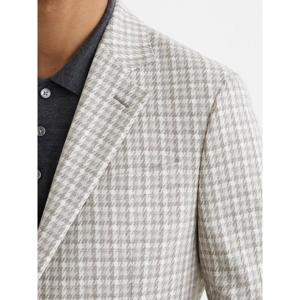 REISS Canty Houndstooth Single-Breasted Blazer